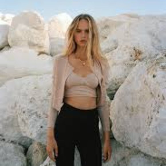 Zara Cropped Knit Jacket - Picture 1 of 5